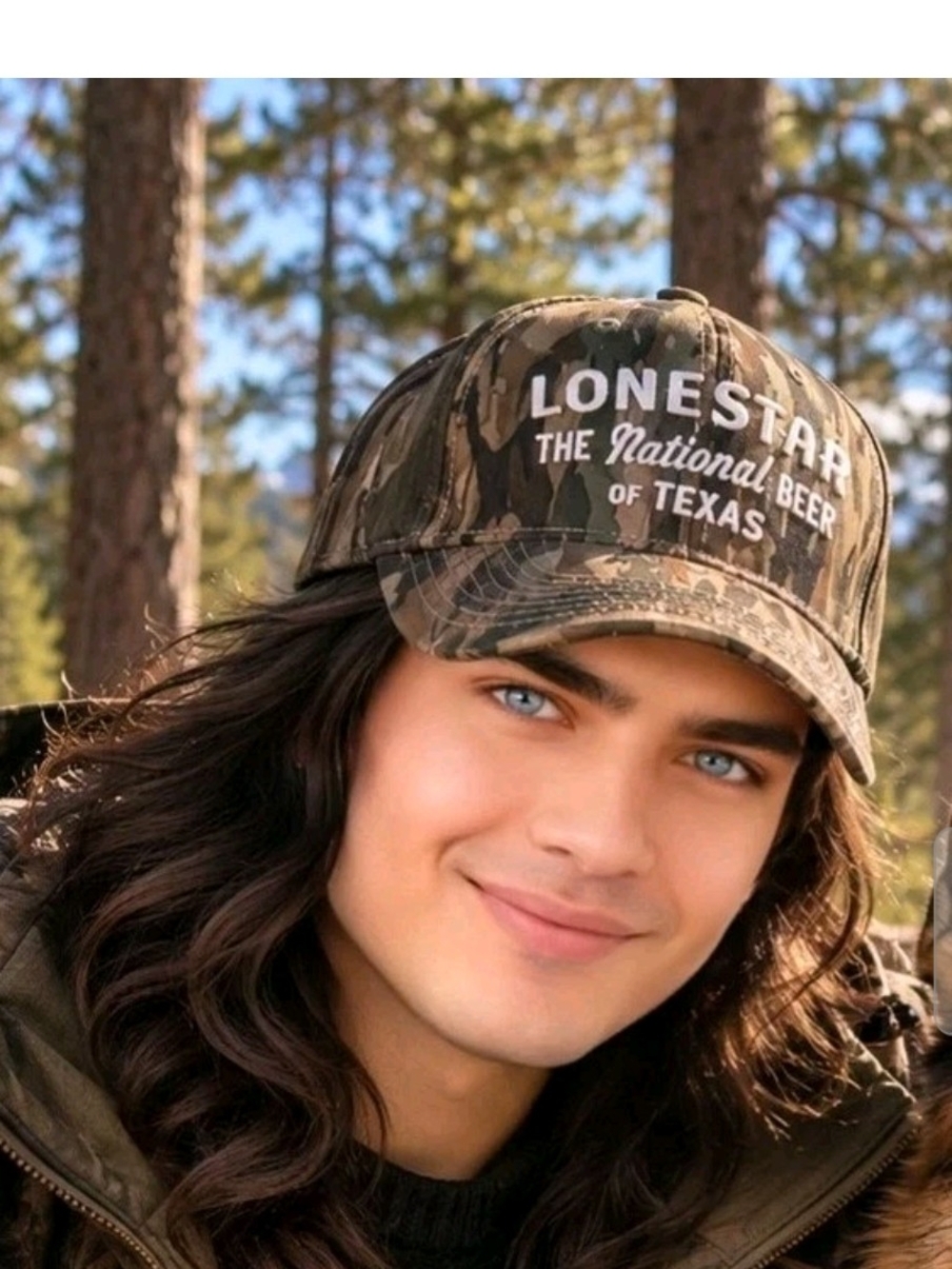 Mad Engine Lonestar Beer of Texas Camo Baseball Cap Adjustable Embroidered Hat